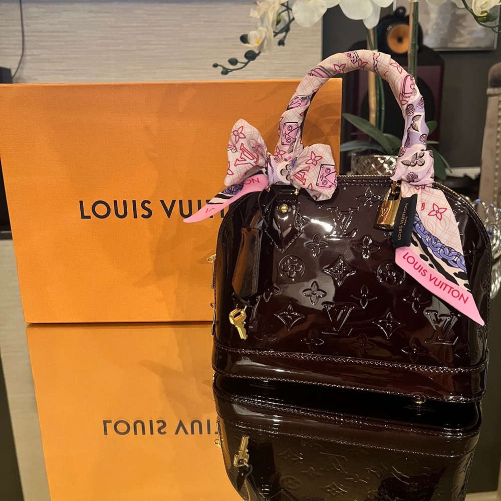 Louis Vuitton Dark Brown Mini Bag with Pink Accents